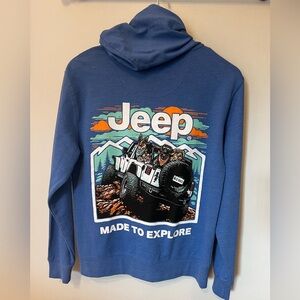 Jeep Blue 4 Dogs Zip Up Hoodie with White Logo Wld Dogs - Size S